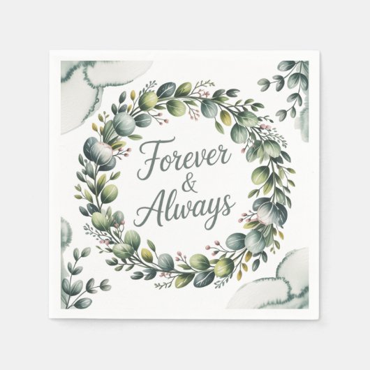 Minze Green & Sage Green Eukalyptus Serviette (Vorderseite)