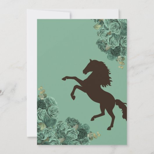 Minze Green Sage Rose Charro Western Quinceanera Einladung (Rückseite)