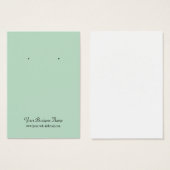 Minze Green Schlicht Simple Custom Earring Card (Vorne & Hinten)