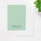 Minze Green Schlicht Simple Custom Earring Card (Schreibtisch)