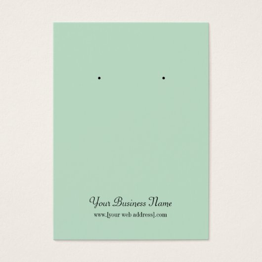 Minze Green Schlicht Simple Custom Earring Card (Vorderseite)