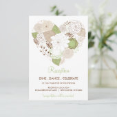 Minze Green Spring Heart Blume Empfang Card Begleitkarte (Stehend Vorderseite)