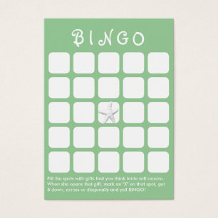 Minze Green Star Fish 5x5 Brautparty Bingo Card