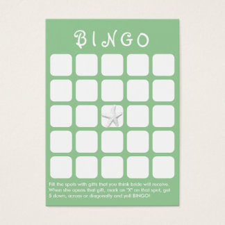 Minze Green Star Fish 5x5 Brautparty Bingo Card