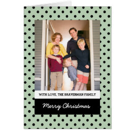 Minze Green Sweet Polka Dot Holiday Foto Card