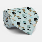 Minze Green Tiled Hats Designer Krawatte (Gerollt)