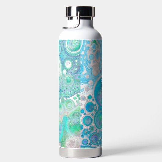 Minze Green und Blue Fluid Art Trinkflasche (Rechts)