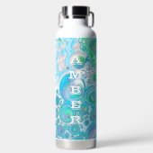 Minze Green und Blue Fluid Art Trinkflasche (Vorderseite)