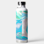 Minze Green und Blue Fluid Art Trinkflasche (Rechts)
