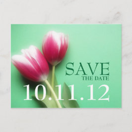 Minze Green und Fuchsia Save the Date Postkarte