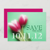 Minze Green und Fuchsia Save the Date Postkarte (Vorne/Hinten)