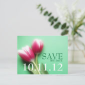 Minze Green und Fuchsia Save the Date Postkarte (Stehend Vorderseite)