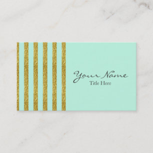 Minze Green und Gold Glitzer Business Card Visitenkarte