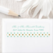 Minze Green und Gold Polka Dot Rückgabeadresse-Lab (Insitu)