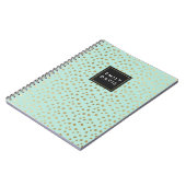 Minze Green und Gold Spots | Notizbuch Notizblock (Linke Seite)
