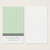 Minze Green und Grau Herringbone Earring Cards (Vorne & Hinten)