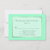Minze Green und Silver Tone RSVP Card Einladung (Vorderseite)