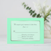 Minze Green und Silver Tone RSVP Card Einladung (Stehend Vorderseite)