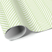 Minze Green und White Herringbone Geschenkpapier (Rolleneckpunkt)