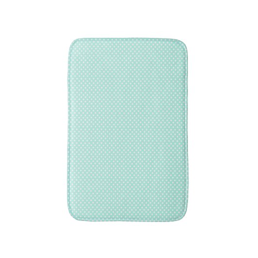 Minze Green und White Polka Dot Bath Mat Badematte (Vorderseite Vertikal)