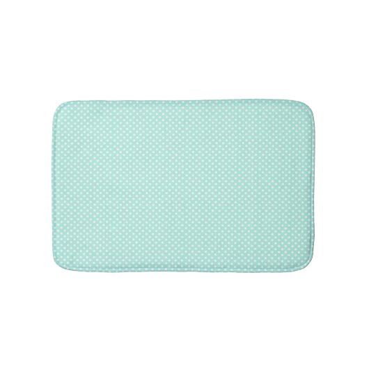 Minze Green und White Polka Dot Bath Mat Badematte (Vorderseite)