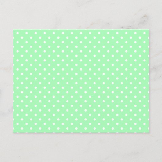 Minze Green und White Polka Dot Postkarte (Vorderseite)