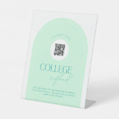 Minze Green Uni Fund QR Code Pedestal Sign Sockelschild (Vorderseite)