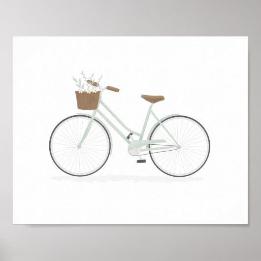Minze Green Vintag Bike Poster (Vorne)