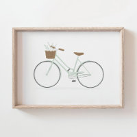 Minze Green Vintag Bike Poster