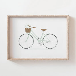 Minze Green Vintag Bike Poster