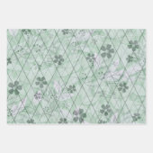 Minze Green Vintag Inspiriert Garten Diamant Geschenkpapier Set (Vorderseite 3)
