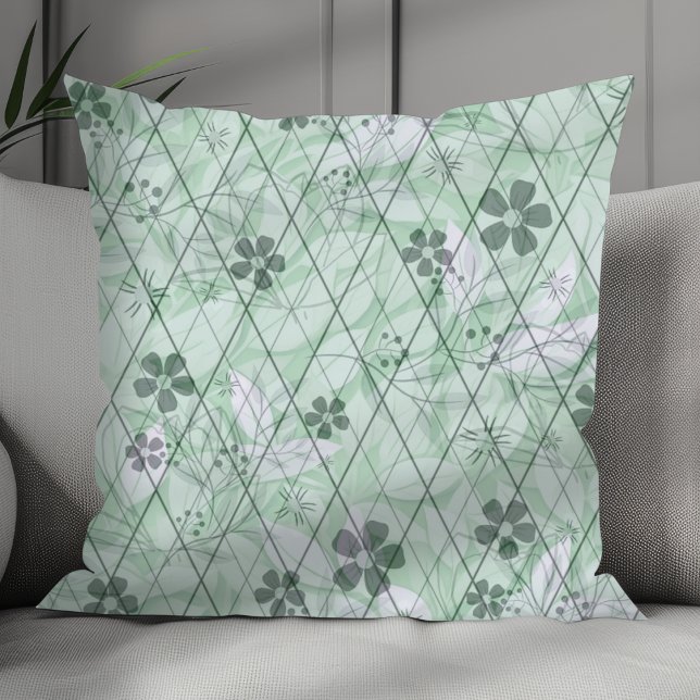 Minze Green Vintag Inspiriert Garten Diamant Kissen (Von Creator hochgeladen)