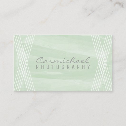 Minze Green Watercolor Deko Business Card Visitenkarte (Vorderseite)