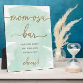 Minze Green Watercolor Gold Mama-osa Bar Sign Fotoplatte (Seite)