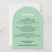 Minze Green Wedding Details Card Einladung (Vorderseite)