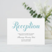 Minze Green Wedding Reception Card Einladung (Stehend Vorderseite)