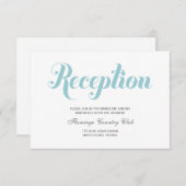 Minze Green Wedding Reception Card Einladung (Vorne/Hinten)