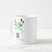 Minze Green Weihnachtsmannmütze Monogram Family Ch Kaffeetasse (Vorderseite Links)