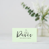 Minze Green Wellness Coach Business Card Visitenkarte (Stehend Vorderseite)