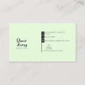 Minze Green Wellness Coach Business Card Visitenkarte (Rückseite)