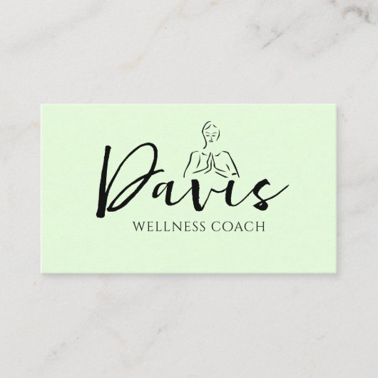 Minze Green Wellness Coach Business Card Visitenkarte (Vorderseite)