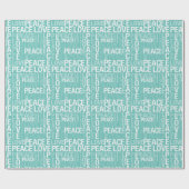 Minze Green White Peace Liebe Geschenkpapier (Flach)