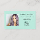 Minze grün aquamarines Skript Foto Logo Bestellung Visitenkarte (Rückseite)