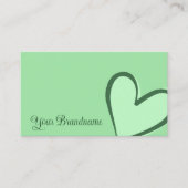 Minze Grün mit herrlichem Herzen Modernes Niedlich Visitenkarte (Vorderseite)