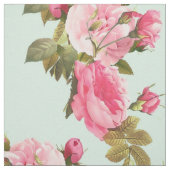 Minze grün mit rosa Blume Stoff (Muster)