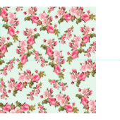 Minze grün mit rosa Blume Stoff (Kachel)