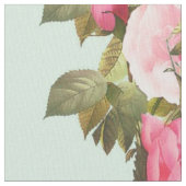 Minze grün mit rosa Blume Stoff (Nahaufnahme)