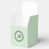 Minze Grün mit Schwarzer Laurel Kraath mit Monogra Geschenkschachtel (Geöffnet)