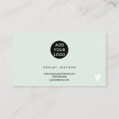Minze grün moderne einfache Logo-Bestellung danke Visitenkarte (Rückseite)