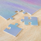 Minze grün rosa Iridescent Rainbow Ombre Puzzle (Seite)